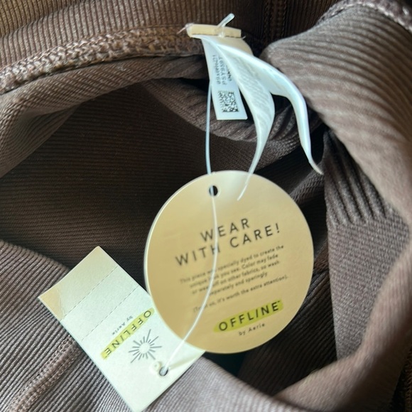 Brown Stretchy Leggings with Wide Waistband - Picture 8 of 8